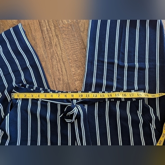 Laura Kent Sheer Navy striped wide leg pants, beach coverage,   Sz16 - Picture 11 of 15